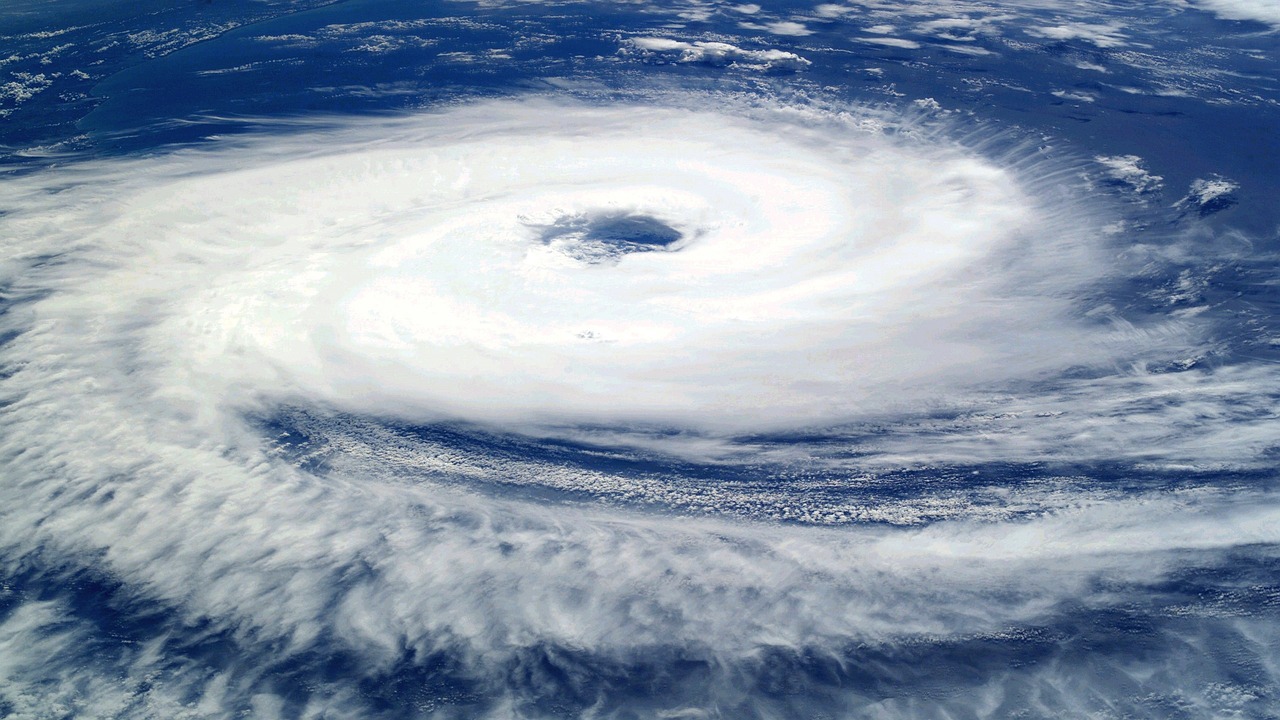 aerial view of a large hurrican storm system; Hurricane Insurance coverage in Florida concept image