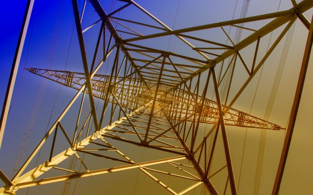 transmission tower ground view