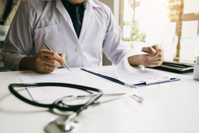 doctor paperwork stethoscope