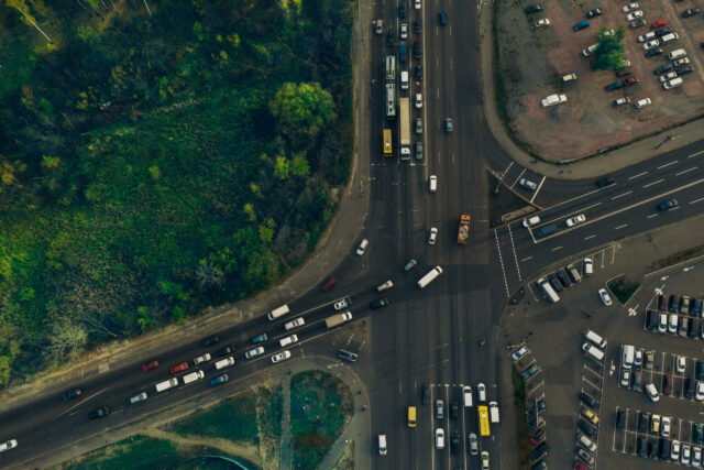 ariel view intersection