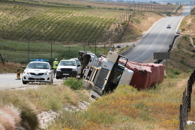 overturned truck highway